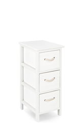 Comoda cu 3 sertare Yvette, Bizzotto, 26x32x62 cm, lemn de paulownia/MDF, alb/natural