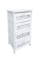 Comoda cu 4 sertare Leny, Bizzotto, 40x29x73 cm, lemn de paulownia/placaj, alb