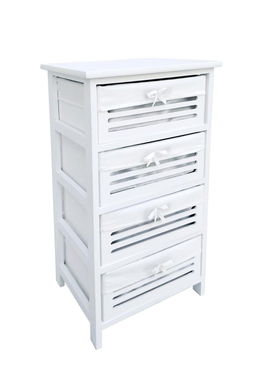 Comoda cu 4 sertare Leny, Bizzotto, 40x29x73 cm, lemn de paulownia/placaj, alb