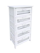Comoda cu 5 sertare Leny, Bizzotto, 40x29x90 cm, lemn de paulownia/placaj, alb