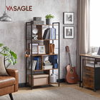 Biblioteca cu 5 rafturi, Vasagle, Industrial Living, 74x30x150 cm. PAL/otel, maro