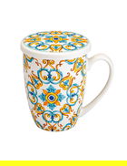 Cana cu infuzor, Medicea Cuore, Brandani, D8x11.5 cm, portelan New Bone China/infuzor inox