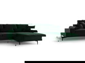 Coltar dreapta, Madara, Mazzini Sofas, 5 locuri, black legs, 254x182x90 cm, catifea, verde bottle