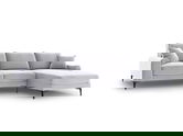 Coltar dreapta, Madara, Mazzini Sofas, 5 locuri, black legs, 254x182x90 cm, catifea, argintiu