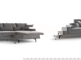 Coltar dreapta, Madara, Mazzini Sofas, 5 locuri, black legs, 254x182x90 cm, catifea, gri deschis
