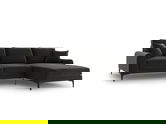 Coltar dreapta, Madara, Mazzini Sofas, 5 locuri, black legs, 254x182x90 cm, catifea, gri inchis