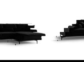 Coltar dreapta, Madara, Mazzini Sofas, 5 locuri, black legs, 254x182x90 cm, catifea, negru