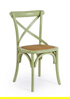 Scaun Cross, Bizzotto, 50.5x52x87 cm, lemn de ulm/ratan, verde