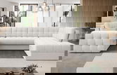 Coltar extensibil dreapta 5 locuri ELTAP, RT-01ROY, Blewett, 299x198x82 cm, lemn/poliester, alb