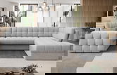 Coltar extensibil dreapta 5 locuri ELTAP, RT-84MO, Blewett, 299x198x82 cm, lemn/poliester, gri deschis