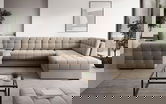 Coltar extensibil dreapta 5 locuri ELTAP, RT-18SO, Blewett, 299x198x82 cm, lemn/poliester, bej inchis