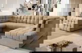 Coltar extensibil dreapta 5 locuri ELTAP, RT-09MO, Blewett, 299x198x82 cm, lemn/poliester, maro deschis