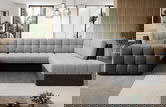Coltar extensibil dreapta 5 locuri ELTAP, RT-84MO-97MO, Blewett, 299x198x82 cm, lemn/poliester, gri deschis/gri inchis