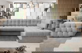 Coltar extensibil dreapta 5 locuri ELTAP, RT-85MO, Blewett, 299x198x82 cm, lemn/poliester, gri deschis