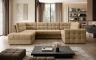 Coltar extensibil stanga 5 locuri ELTAP, LT-09MO, Blewett, 299x198x82 cm, lemn/poliester, maro deschis