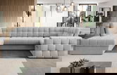 Coltar extensibil stanga 5 locuri ELTAP, LT-84MO, Blewett, 299x198x82 cm, lemn/poliester, gri deschis