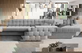 Coltar extensibil stanga 5 locuri ELTAP, LT-85MO, Blewett, 299x198x82 cm, lemn/poliester, gri deschis