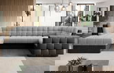 Coltar extensibil stanga 5 locuri ELTAP, LT-84MO-97MO, Blewett, 299x198x82 cm, lemn/poliester, gri deschis/gri inchis