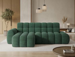 Coltar extensibil dreapta 3 locuri ELTAP, Ceedro, 283x165x98 cm, lemn/poliester, verde inchis