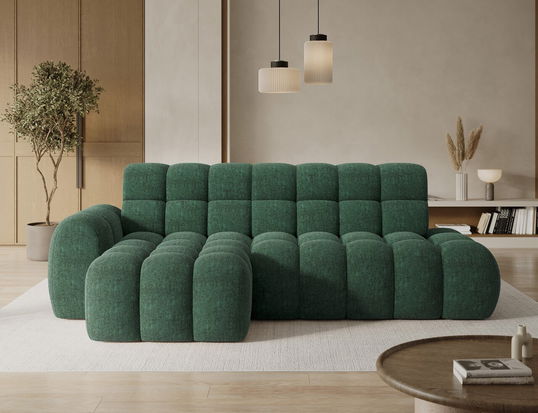 Coltar extensibil dreapta 3 locuri ELTAP, Ceedro, 283x165x98 cm, lemn/poliester, verde inchis