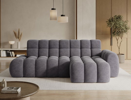 Coltar extensibil stanga 3 locuri ELTAP, Ceedro, 283x165x98 cm, lemn/poliester, gri