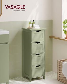 Dulap pentru baie, Vasaghle, Modern Style, 30x30x82 cm, MDF, verde
