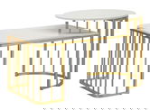 Masuta de cafea Ankara, Mauro Ferretti, 90x50x50 cm, fier/marmura, auriu/alb