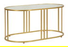 Masuta de cafea Antalia, Mauro Ferretti, 90x50x45 cm, fier/sticla, auriu