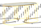 Masuta de cafea Antalia, Mauro Ferretti, 90x50x45 cm, fier/sticla, auriu