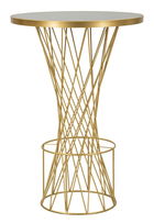 Masa de bar Tower, Mauro Ferretti, 70x103 cm, fier/sticla, auriu/negru