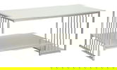 Masuta de cafea Kayseri, Mauro Ferretti, 90x45x60 cm, fier/marmura, argintiu/alb