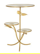 Masuta de cafea Leaf, Mauro Ferretti, 54x69.5 cm, fier/sticla, auriu