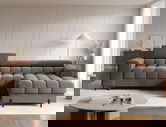 Coltar extensibil dreapta 3 locuri ELTAP, RT-06SO, Felro, 285x181x93 cm, lemn/poliester, gri inchis