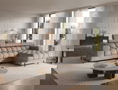 Coltar extensibil dreapta 3 locuri ELTAP, RT-20ROY, Felro, 285x181x93 cm, lemn/poliester, bej
