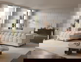 Coltar extensibil dreapta 3 locuri ELTAP, LT-18AU, Felro, 285x181x93 cm, lemn/poliester, bej inchis