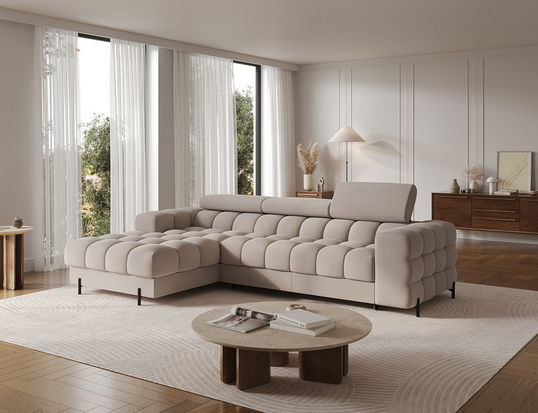 Coltar extensibil dreapta 3 locuri ELTAP, LT-18SO, Felro, 285x181x93 cm, lemn/poliester, bej