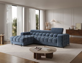 Coltar extensibil dreapta 3 locuri ELTAP, LT-40AU, Felro, 285x181x93 cm, lemn/poliester, albastru