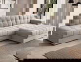 Coltar extensibil dreapta 3 locuri ELTAP, RT-18SO, Blezalt, 240x150x82 cm, lemn/poliester, bej deschis