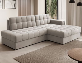 Coltar extensibil dreapta 3 locuri ELTAP, RT-18SO, Blezalt, 240x150x82 cm, lemn/poliester, bej deschis