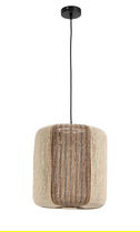 Lustra Mali, Bizzotto, D34x37 cm, 1 x E27, 40W, metal/hartie impletita, bej