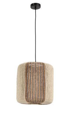 Lustra Mali, Bizzotto, D34x37 cm, 1 x E27, 40W, metal/hartie impletita, bej