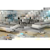 Coltar extensibil stanga 4 locuri ELTAP, Ov37, Ottavio, 275x180x85 cm, lemn/poliester, gri deschis/alb