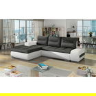 Coltar extensibil stanga 4 locuri ELTAP, Ov39, Ottavio, 275x180x85 cm, lemn/poliester, gri inchis/alb