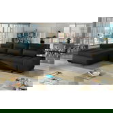 Coltar extensibil stanga 4 locuri ELTAP, Ov40, Ottavio, 275x180x85 cm, lemn/poliester, negru