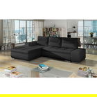 Coltar extensibil stanga 4 locuri ELTAP, Ov41, Ottavio, 275x180x85 cm, lemn/poliester, negru