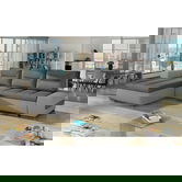 Coltar extensibil stanga 4 locuri ELTAP, Ov49, Ottavio, 275x180x85 cm, lemn/poliester, gri inchis/gri
