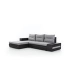 Coltar extensibil stanga 4 locuri ELTAP, Ov50, Ottavio, 275x180x85 cm, lemn/poliester, gri deschis/negru