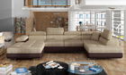 Coltar extensibil dreapta 6 locuri ELTAP, Rod-03, Rodrigo, 345x202x90 cm, lemn/poliester, bej/maro inchis