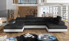Coltar extensibil dreapta 6 locuri ELTAP, Rod-06, Rodrigo, 345x202x90 cm, lemn/poliester, negru/alb