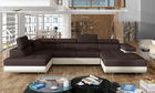 Coltar extensibil stanga 6 locuri ELTAP, Rod-21, Rodrigo, 345x202x90 cm, lemn/poliester, maro inchis/bej